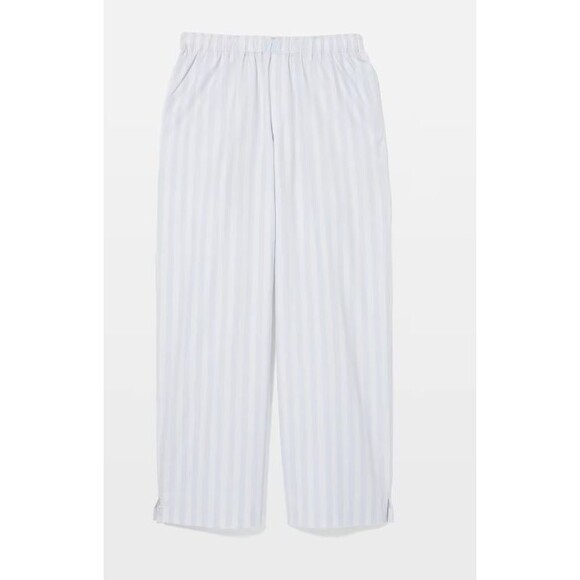 Soma Cotton Pajama Pants Size S Light Blue White Stripe Drawstring Waist Pockets - Picture 5 of 6